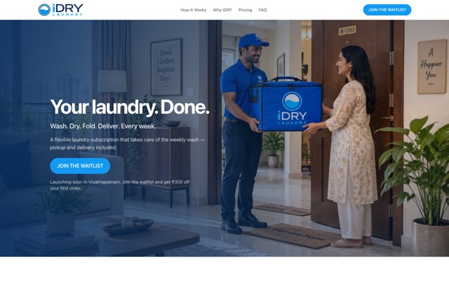 iDRY Laundry website