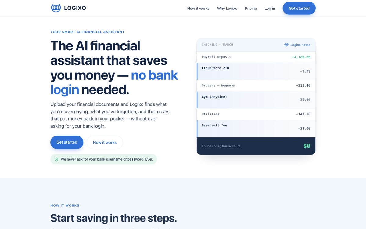 Logixo homepage