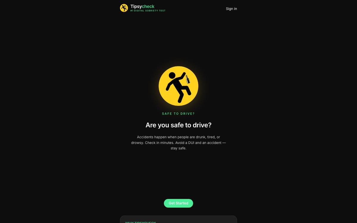 TipsyCheck homepage